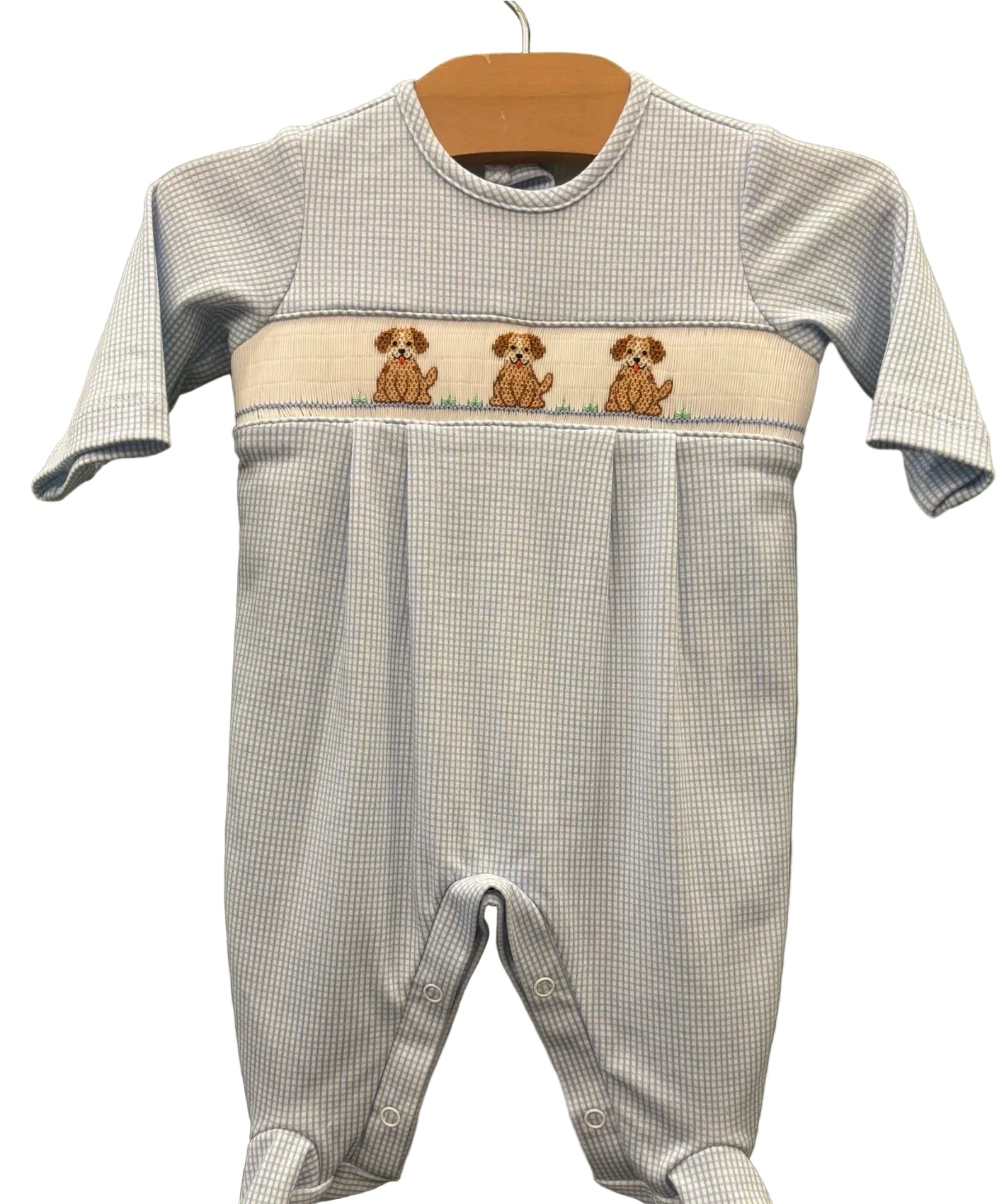 Boys Smocked Puppy Footie