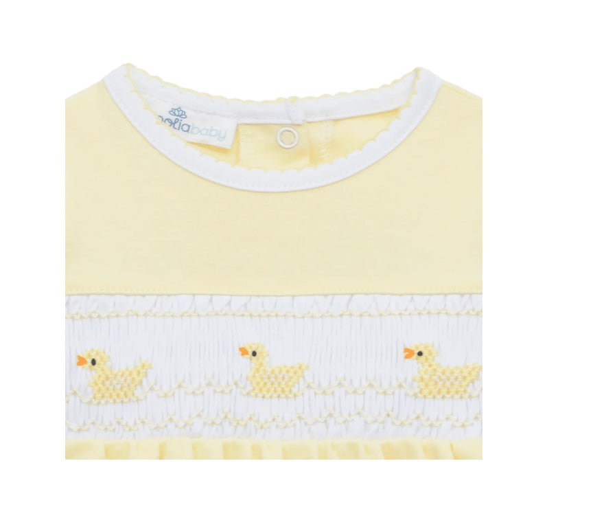 Little Ducklings Classics Smocked Footie - Yellow