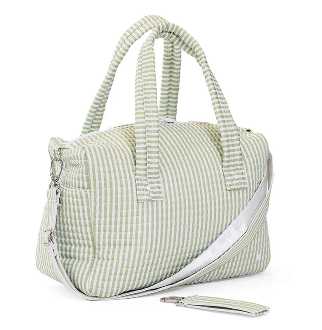 TRVL Quilted Stripe Sage Stroller Bag