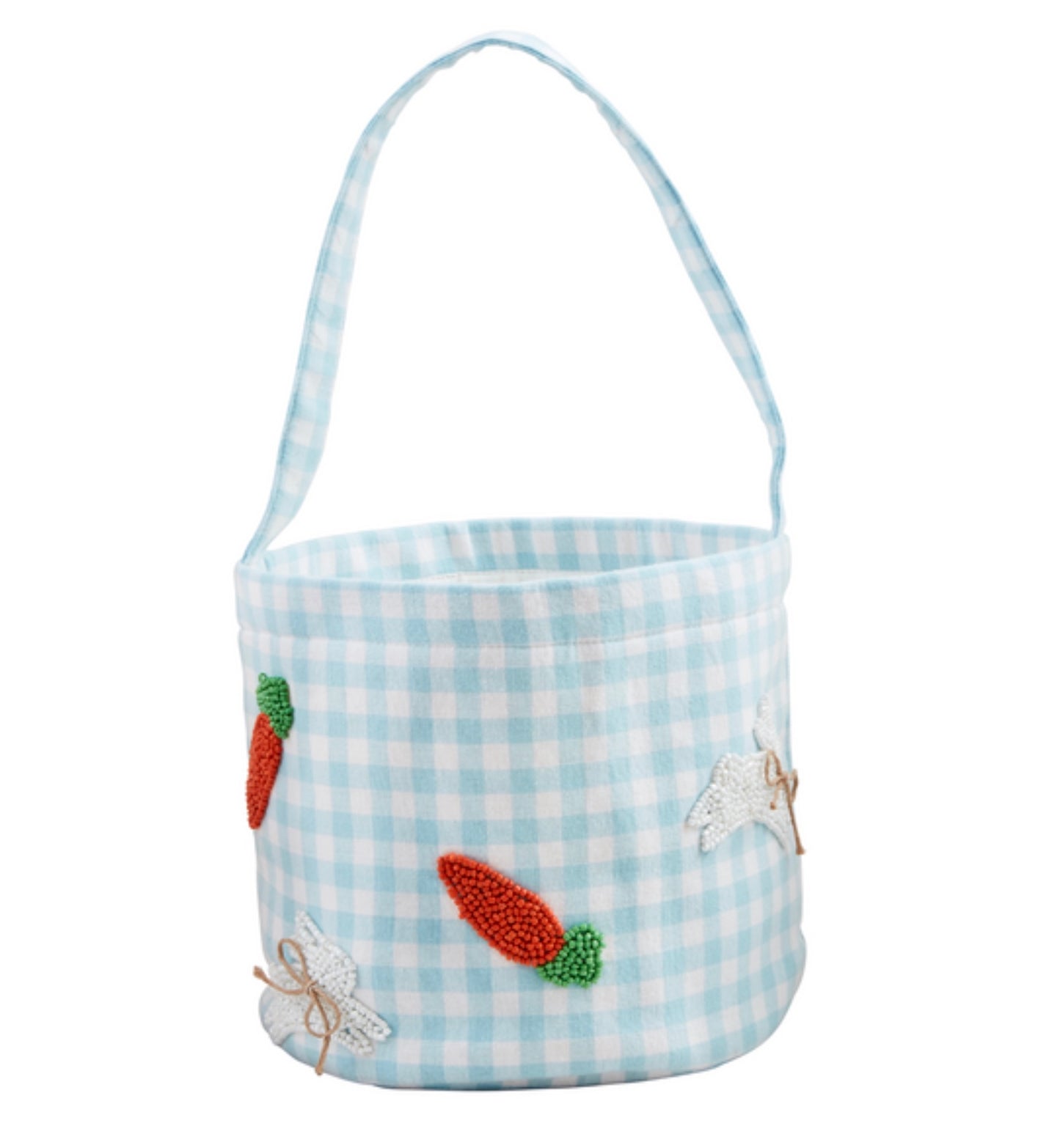 Blue Gingham Bunny Basket