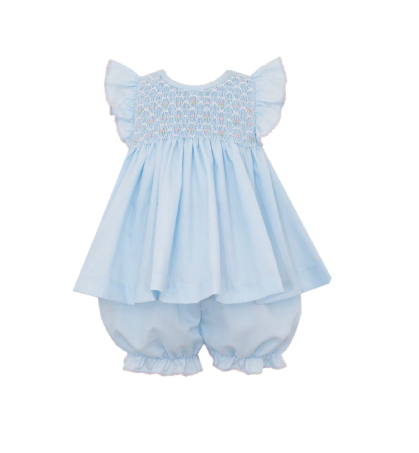 Lucia Blue Poplin Bloomer Set