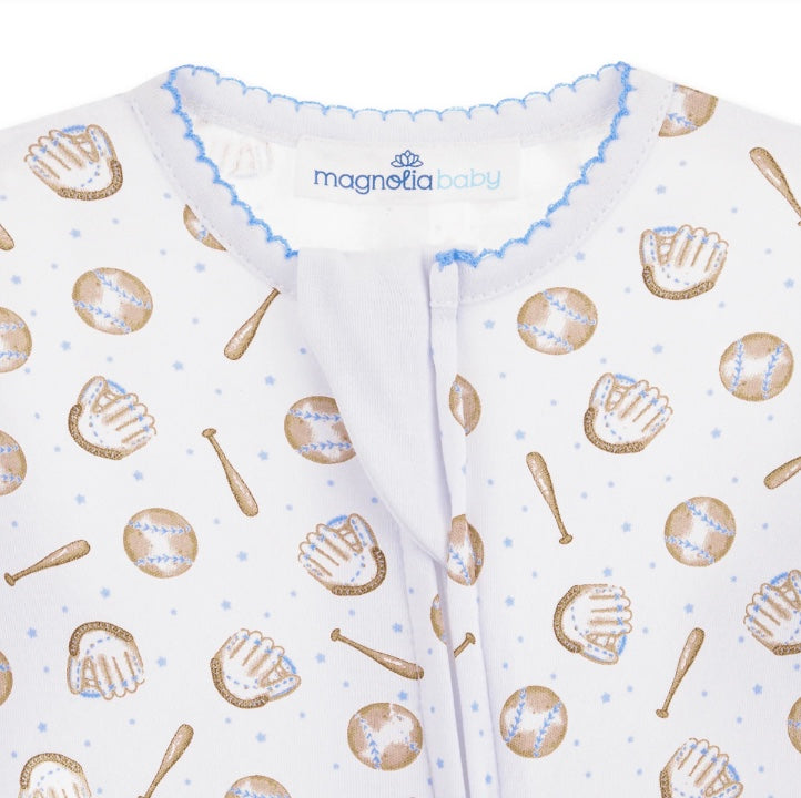 Precious Lil' Slugger Footie-Print Blue