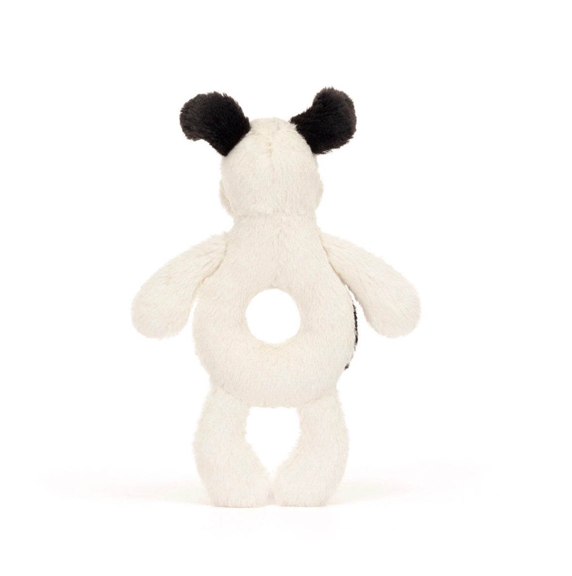 Bashful Black & Cream Puppy Rattle