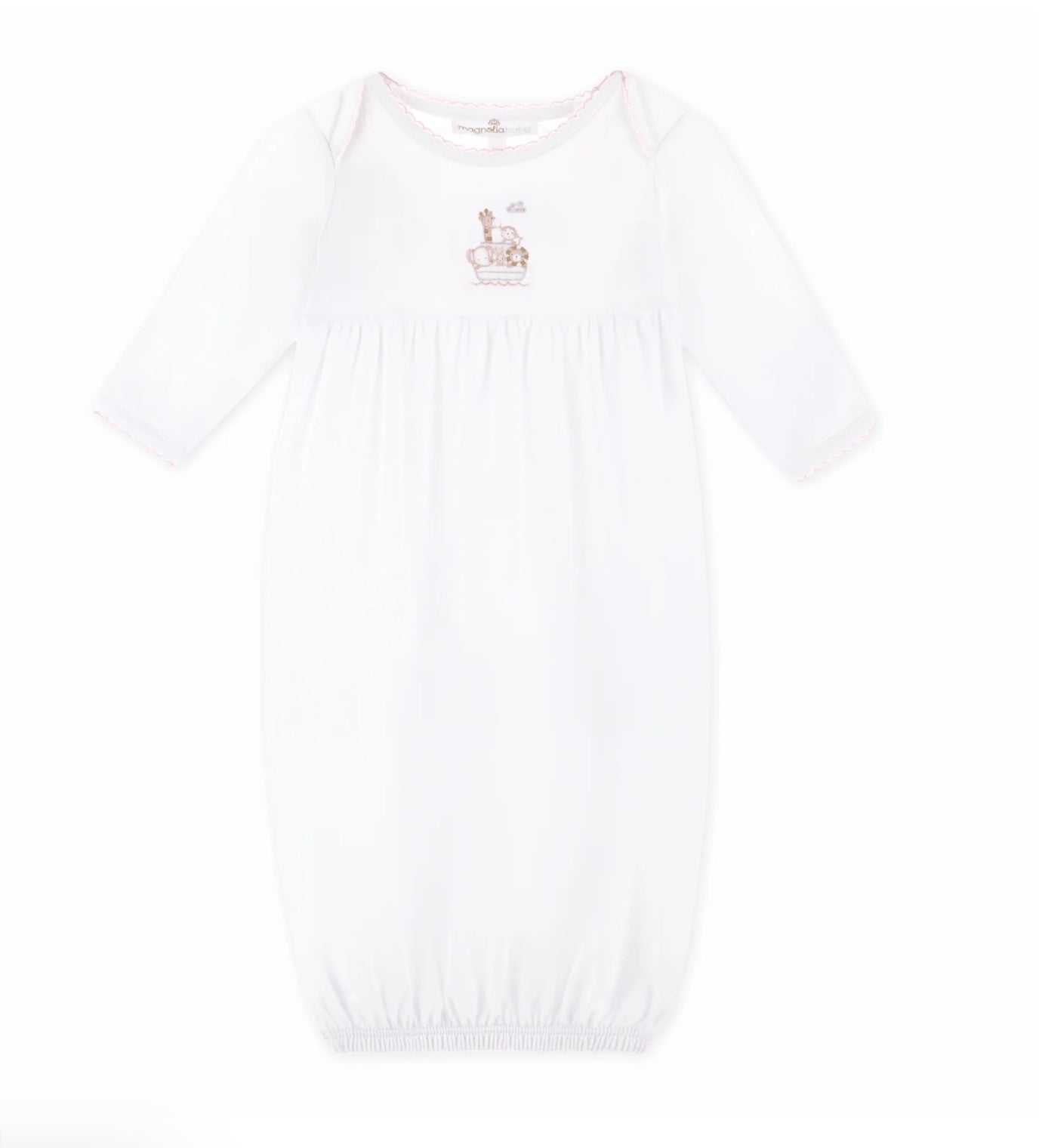 Noah's Ark Gathered Gown - Pink