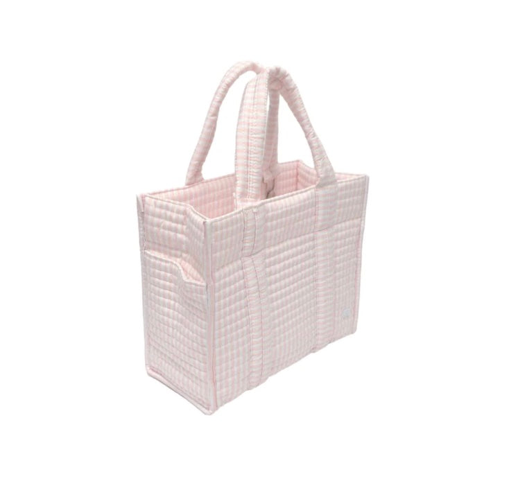 TRVL Quilted Mini Go Go Tote - Pink Stripe