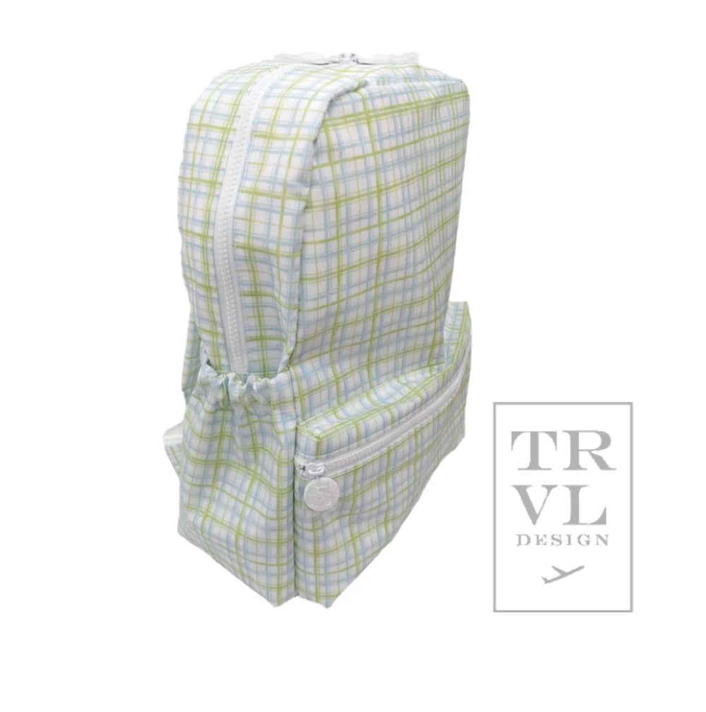 TRVL Plaid Backpack - Green