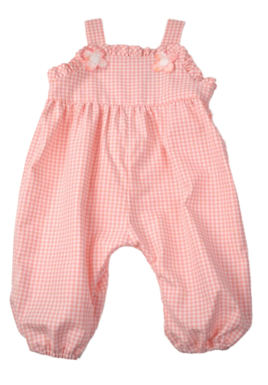 Polly's Pink Gingham Romper