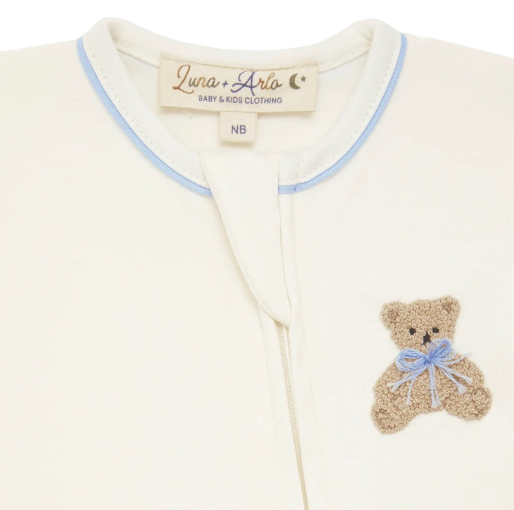 Bear Hugs Zip Footie - Sky