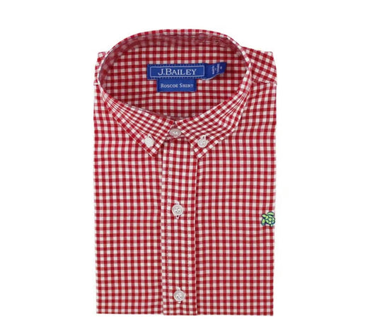 Nick's Red Check Button Down
