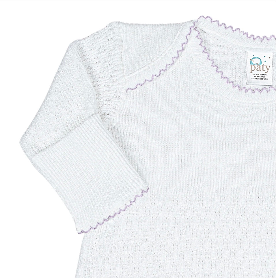 Paty Knit Overlap Shoulder Gown Lavender