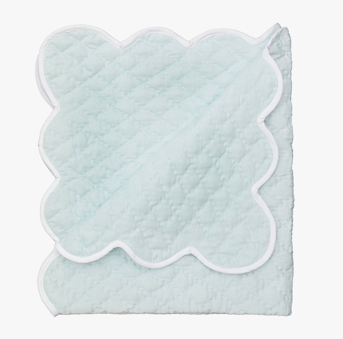 Hand Quilted Blue Satin Blanket