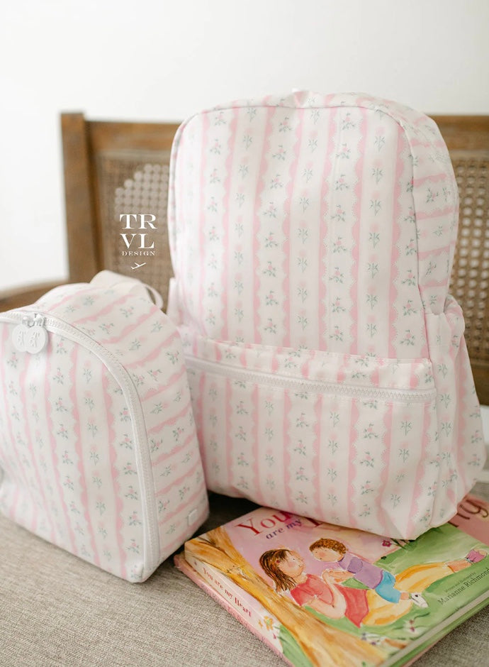 TRVL Floral Ribbon Bring It Lunch Bag -Pink