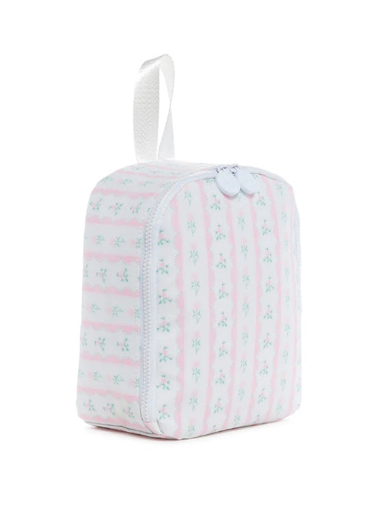 TRVL Floral Ribbon Bring It Lunch Bag -Pink