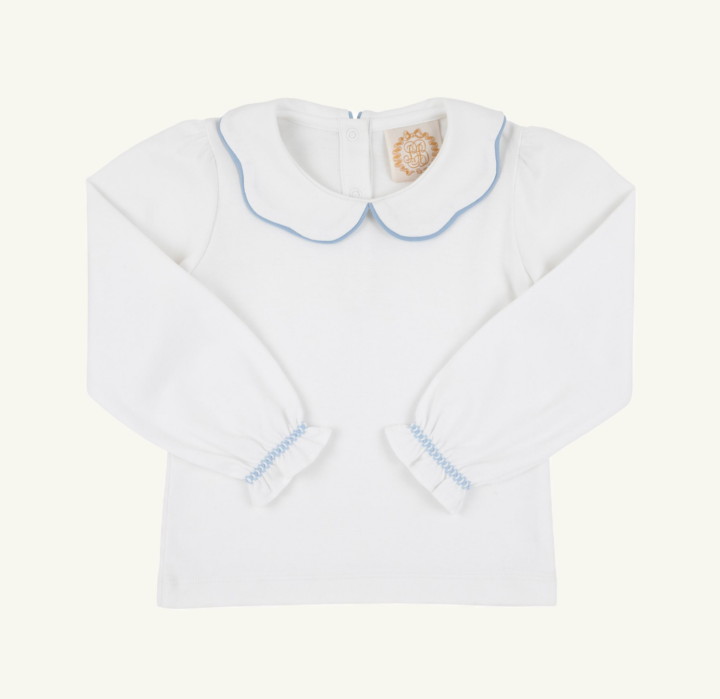 Emma's Knit Top / Blue Trim