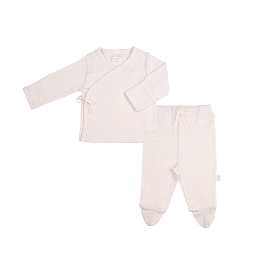 Paty Pink Pointelle Kimono Set