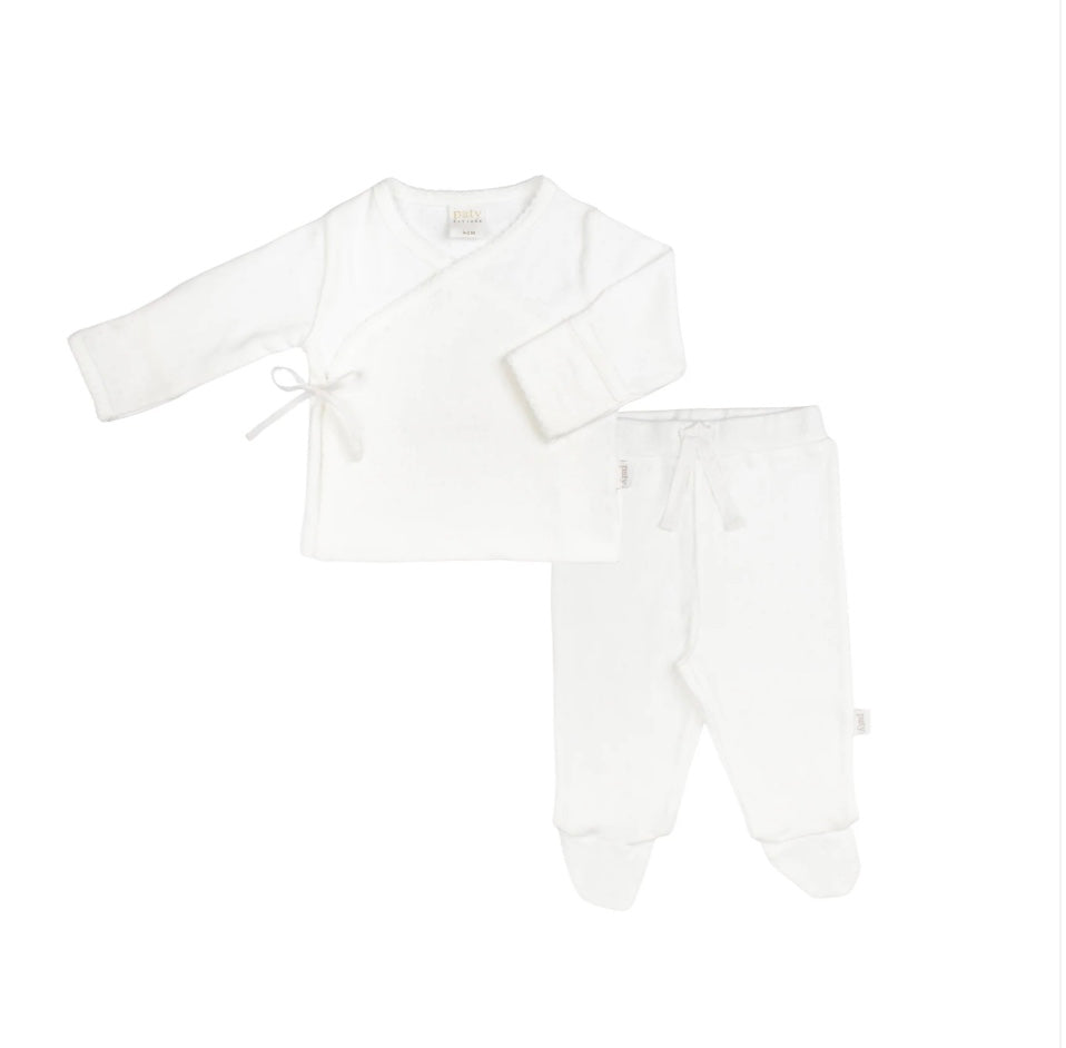 Paty White Pointelle Kimono Set