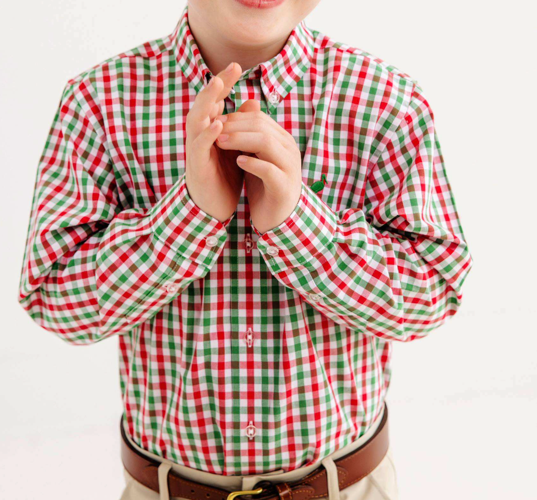 Dean's List Shirt -Red & Green Gingham