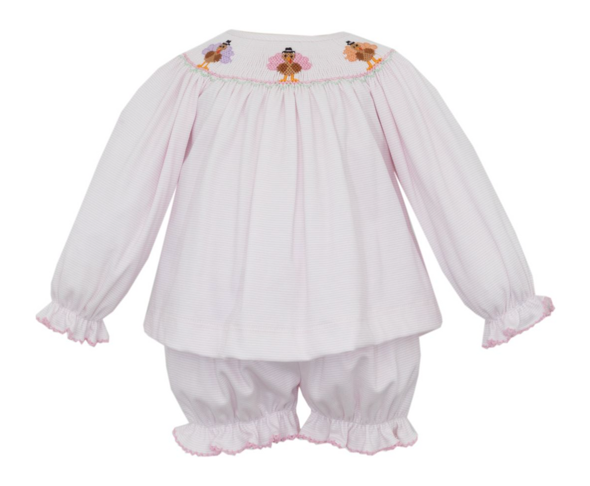 Pink Stripe Turkey Bloomer Set