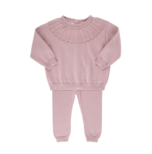 Feltman Scalloped Collar Knit Set - Mauve 49161