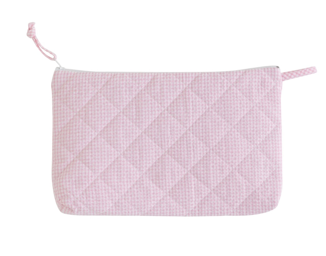 Quilted Cosmetic Bag - Pink