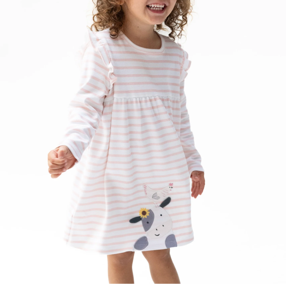 Baby Cows Pink Bloomer Dress
