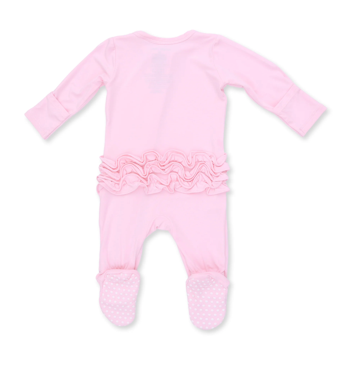 Solid Pink a Boo Ruffle Footie
