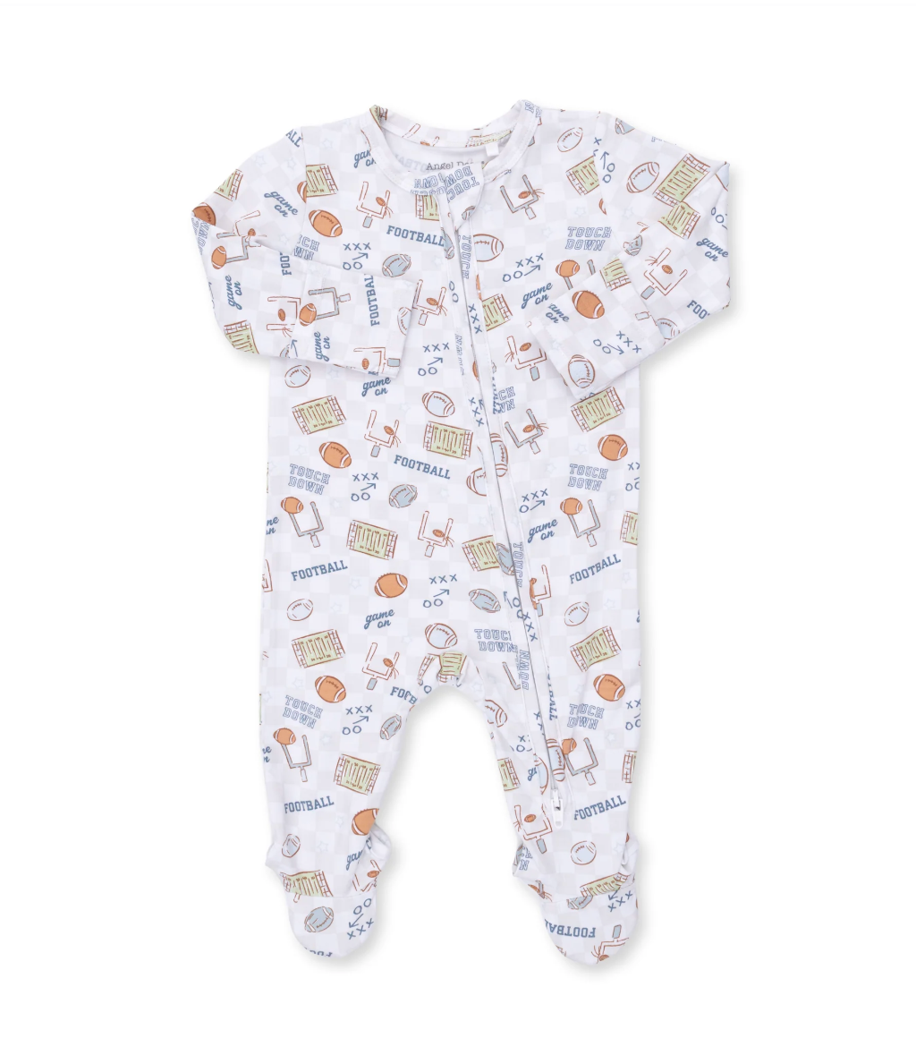 Football Check Zipper Footie