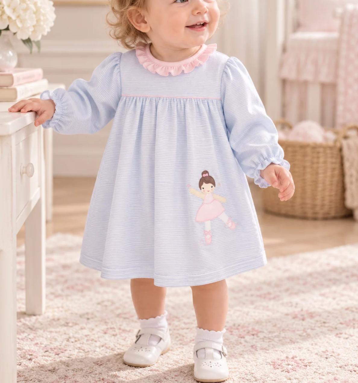 Sweet Ballerina Applique Dress