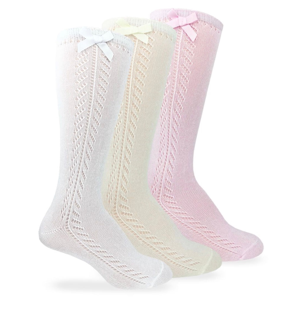 Jefferies Pointelle Bow Knee High