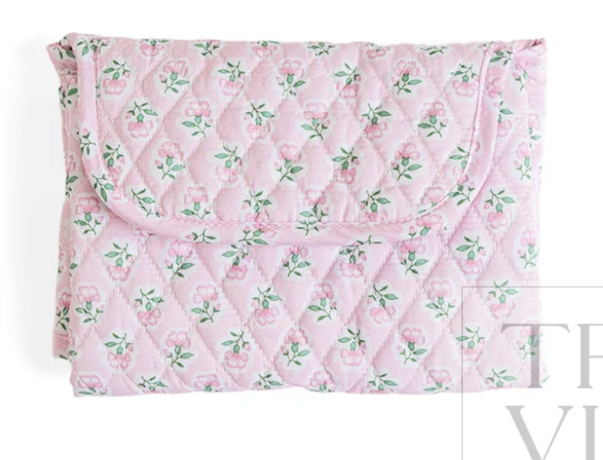 TRVL Petite Fleur Pink Quilted Changing Mat