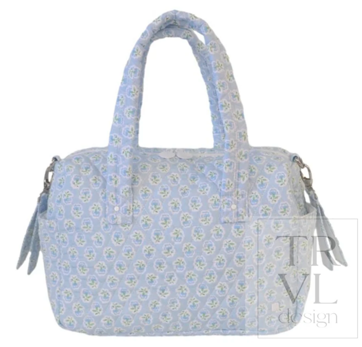 TRVL Quilted Petite Fleur Blue Stroller Bag