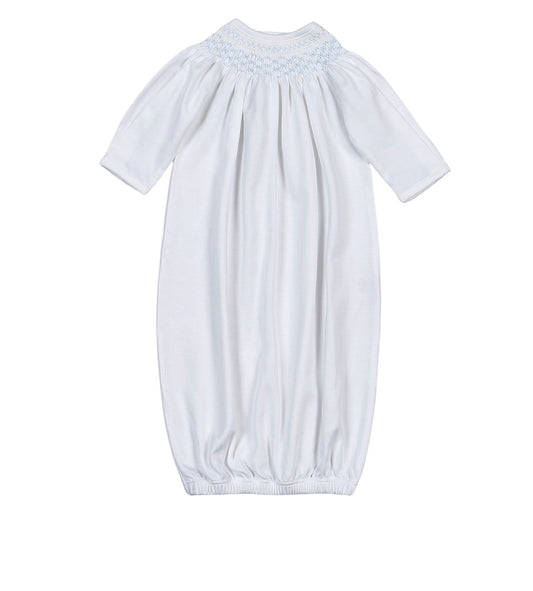 Tim's White Long Smocked Gown & Hat