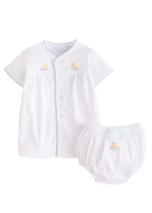 Little Ducks Pinpoint Layette Knit Set