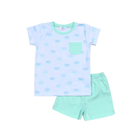 Tom's Paper Boat Short Set