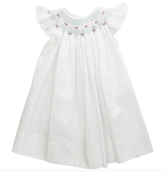 White Smocked Bishop/Blue Geometric