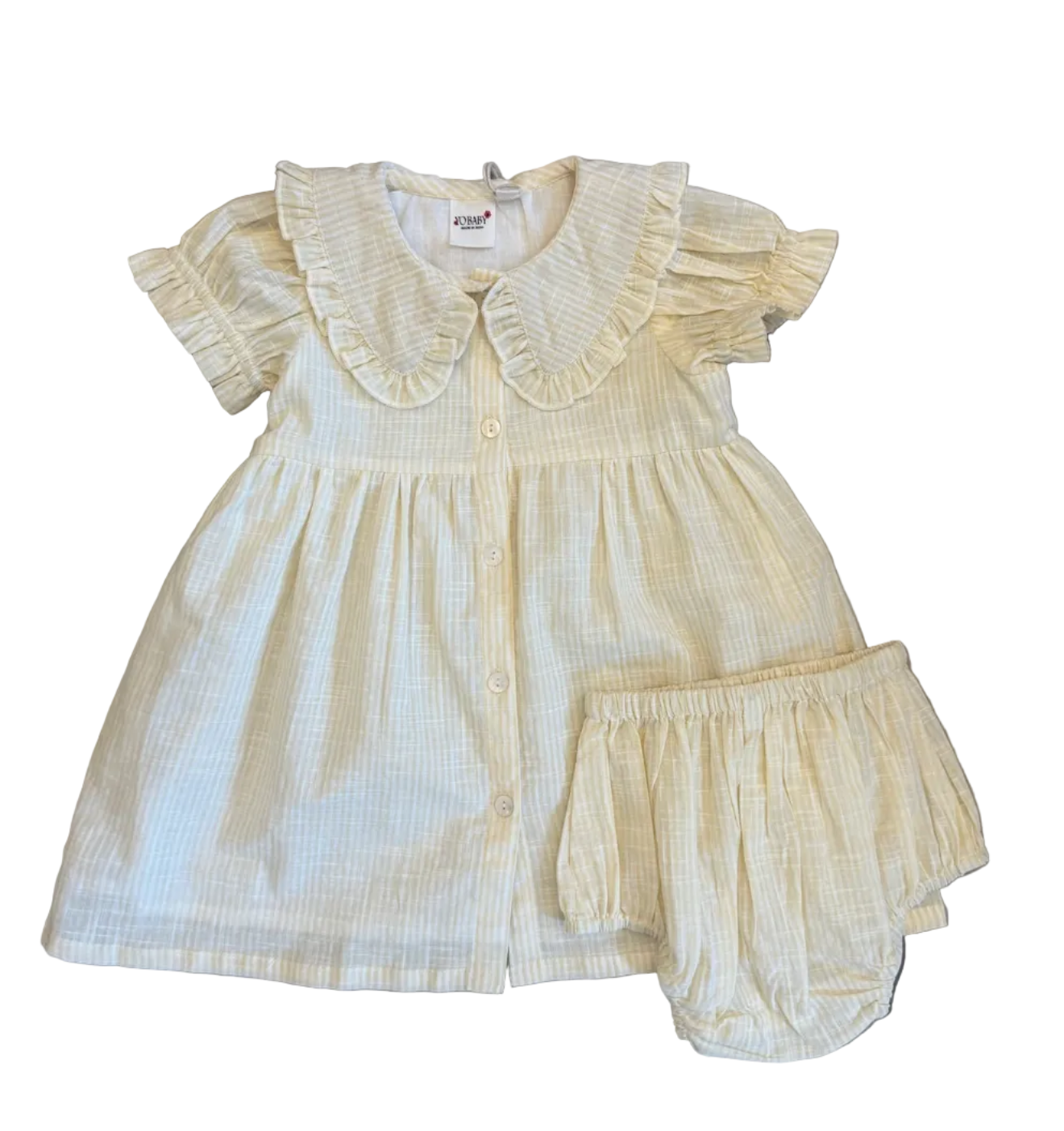 Yellow Stripe Linen Dress