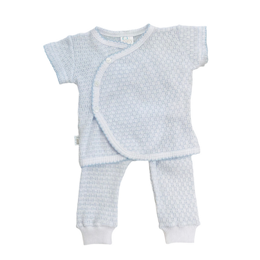 Paty Blue Pinstripe Kimono Legging Set