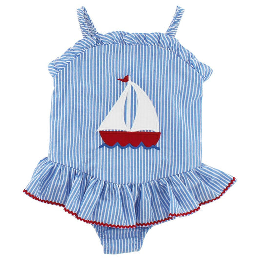 Willa Sailboat Ruffle Swimsuit