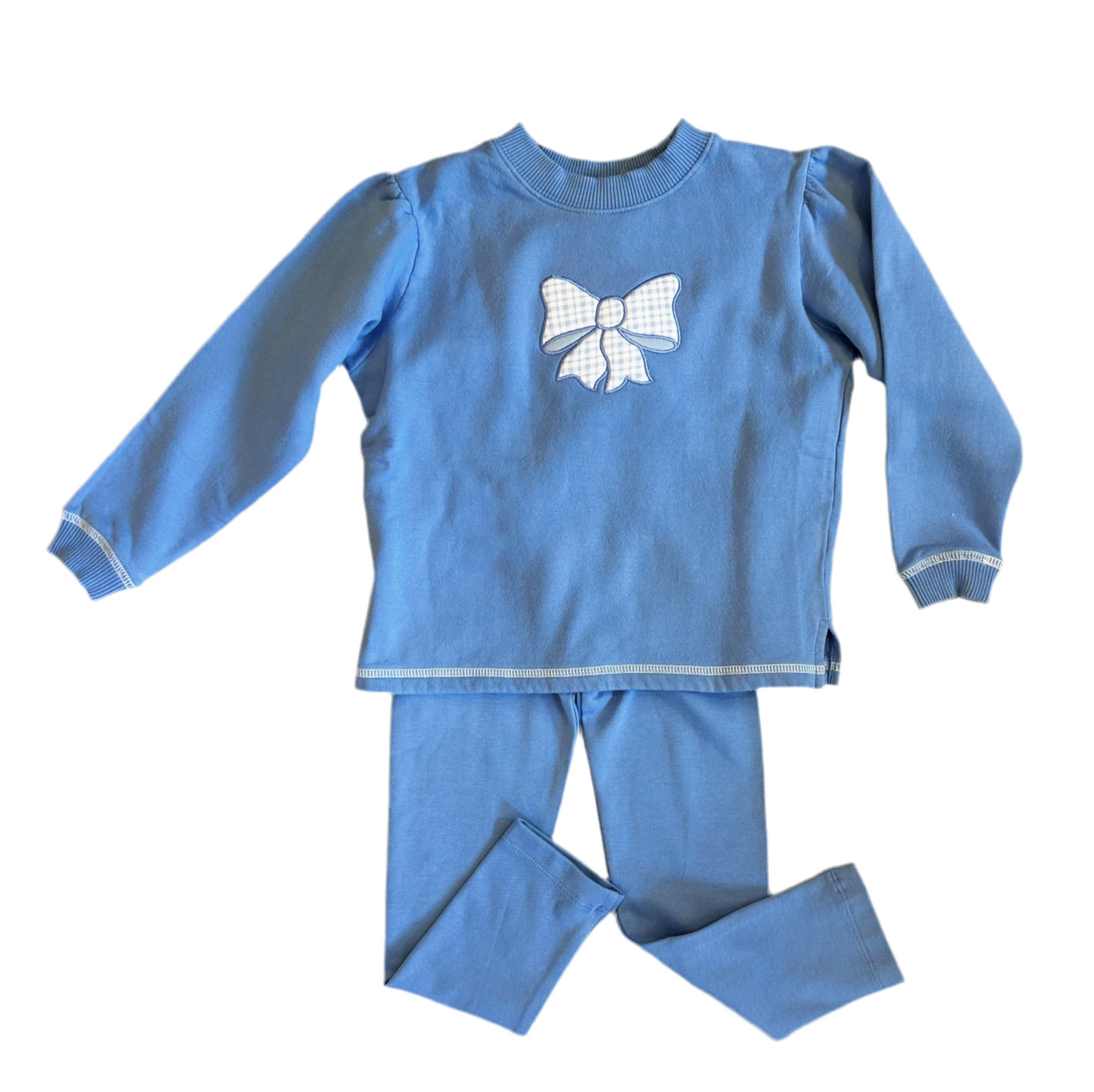 Chambray Bow Sweatshirt Set