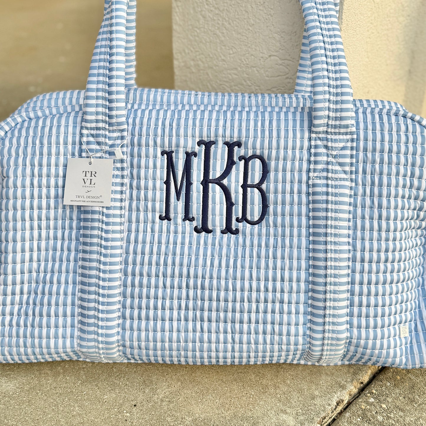 TRVL Quilted Grande Duffle - Chambray Stripe