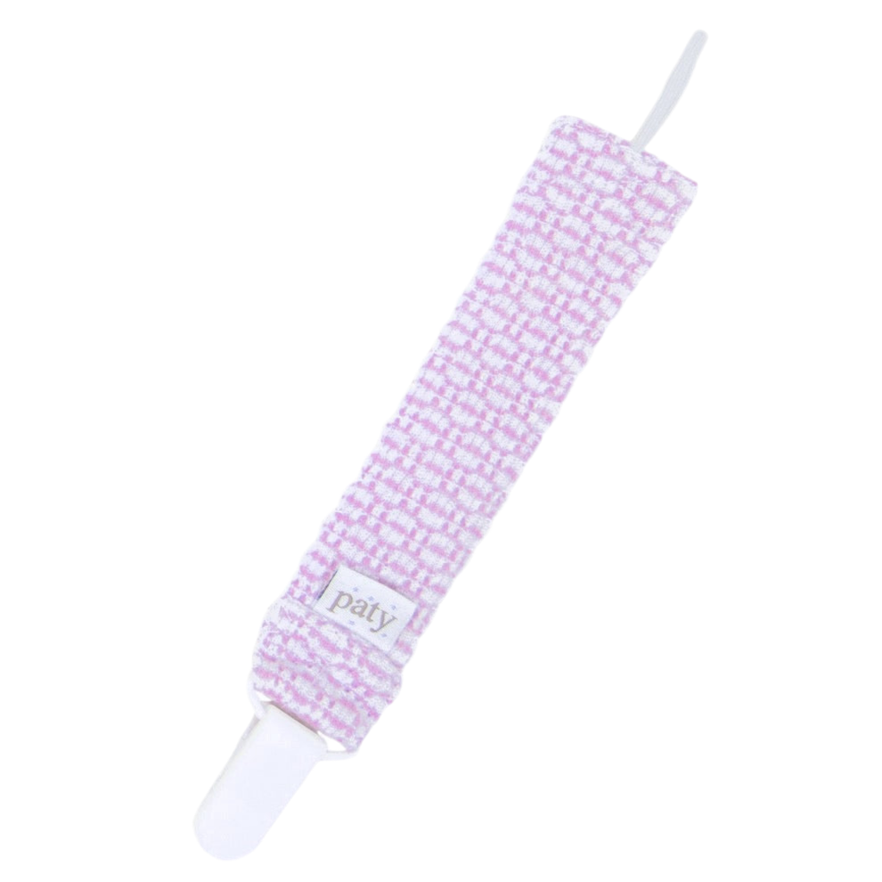 Paty Pacifier Clip Lavender/White