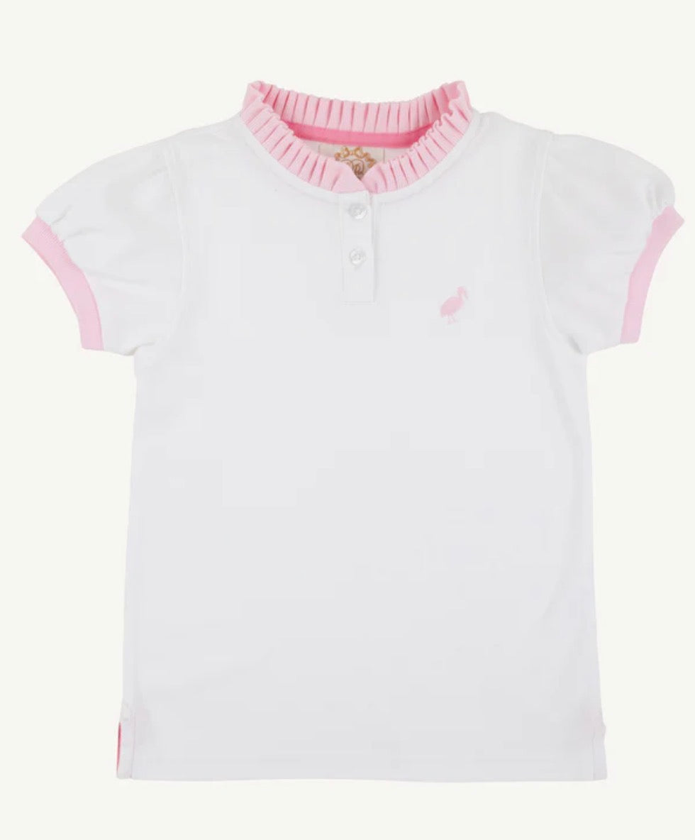 Little Miss Prim & Proper Polo Wht/Pnk