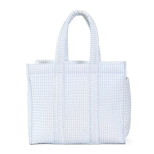 QUILTED GO GO TOTE - PIMLICO STRIPE BLUE