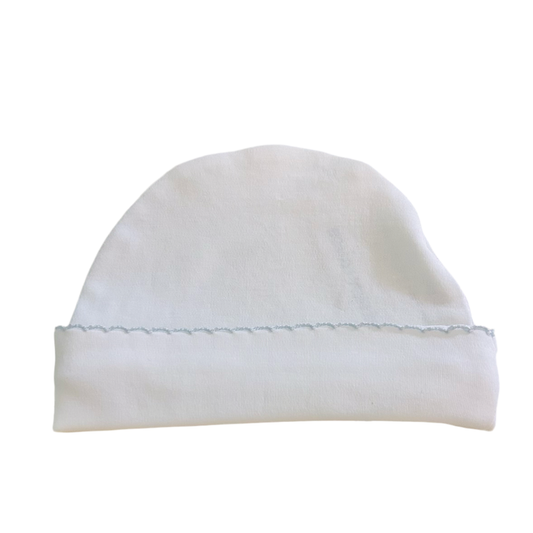 Squiggles Blue Trim Beanie