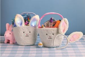 Easter Basket & Lighted Headband Set