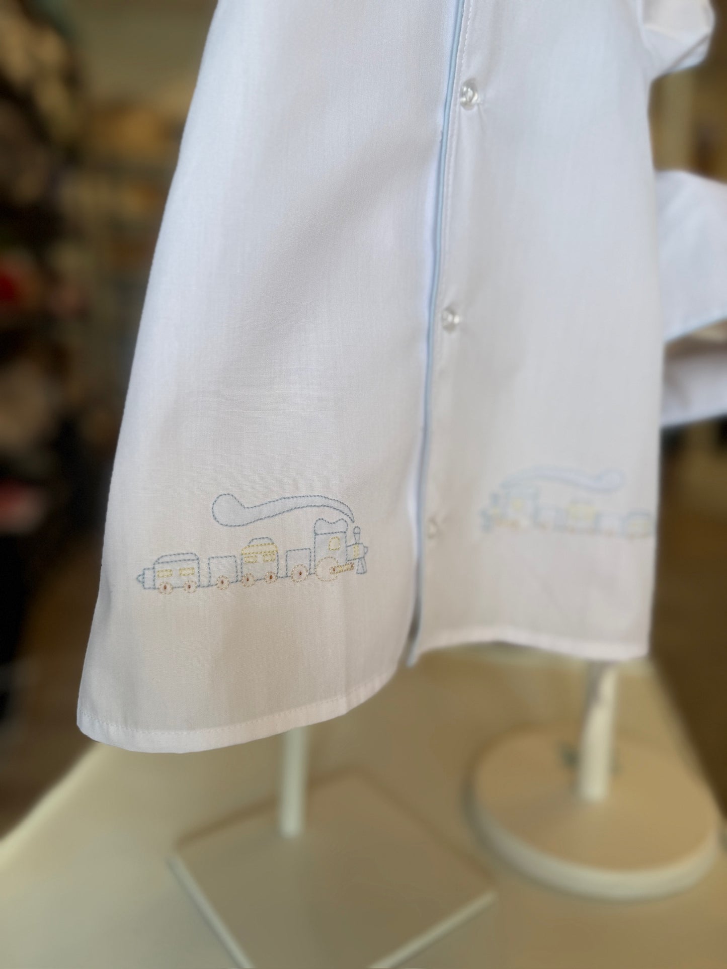Train Baby Daygown with Hat