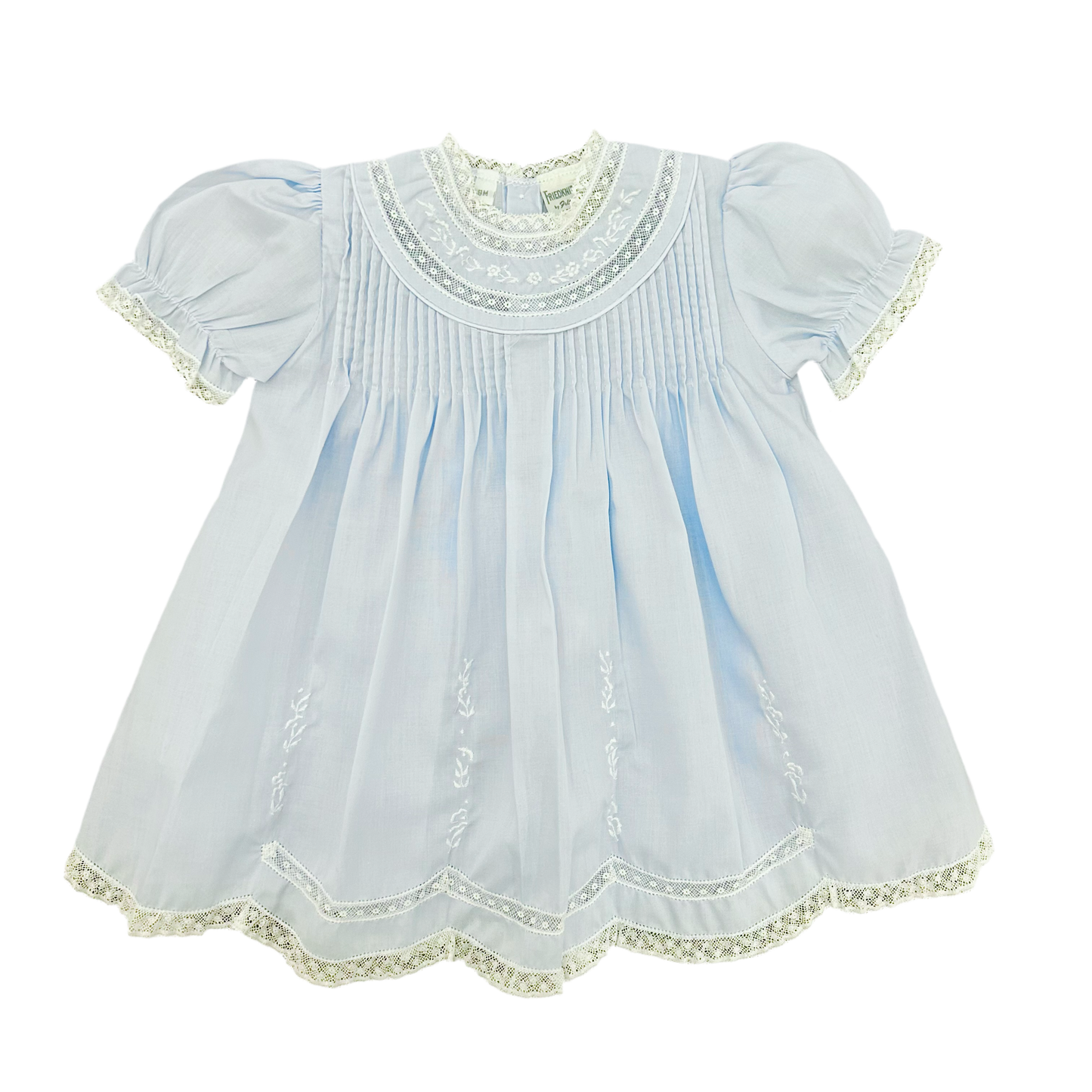 Feltman Bros Blue & White Lace Trim Martha Dress