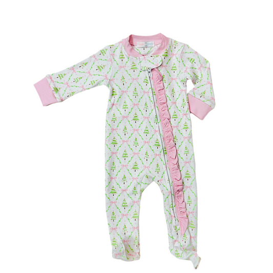 Nicole’s Christmas Trees Zipper Footie