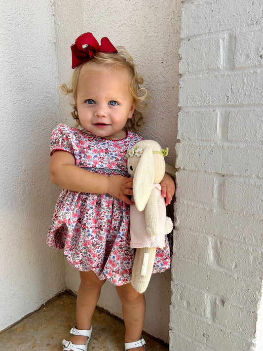 Rosie Red Smocked Floral Bubble