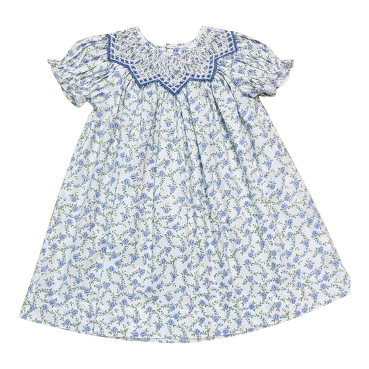 Jessica Blue Floral Bishop Dress